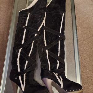 Shearling boot and vest set